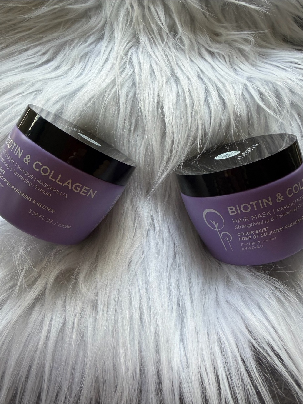 Luseta Biotin Collagen Hair Mask Strengthening Thickening Color Safe 3.38 oz x 2